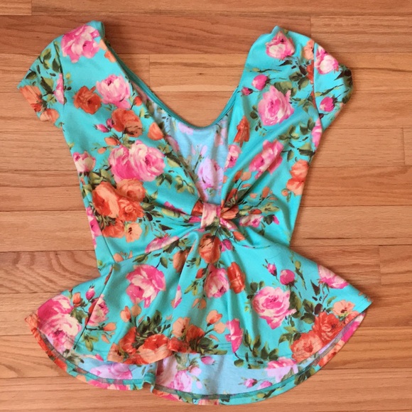 Floral peplum top - Picture 4 of 7